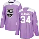 Men's Kale Clague Los Angeles Kings ＃34 Authentic Purple Fights Cancer Practice Jersey